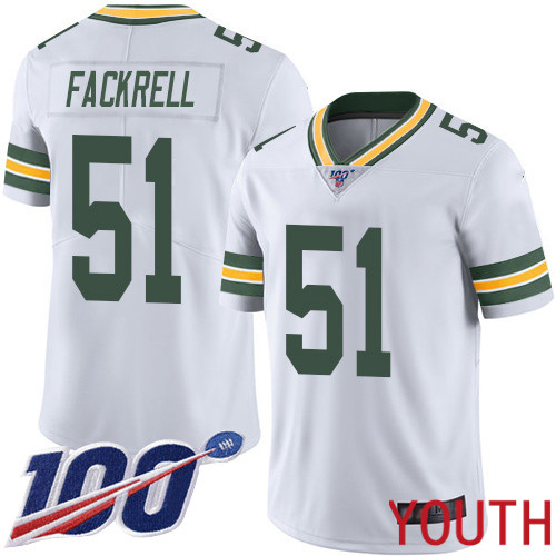 Green Bay Packers Limited White Youth #51 Fackrell Kyler Road Jersey Nike NFL 100th Season Vapor Untouchable